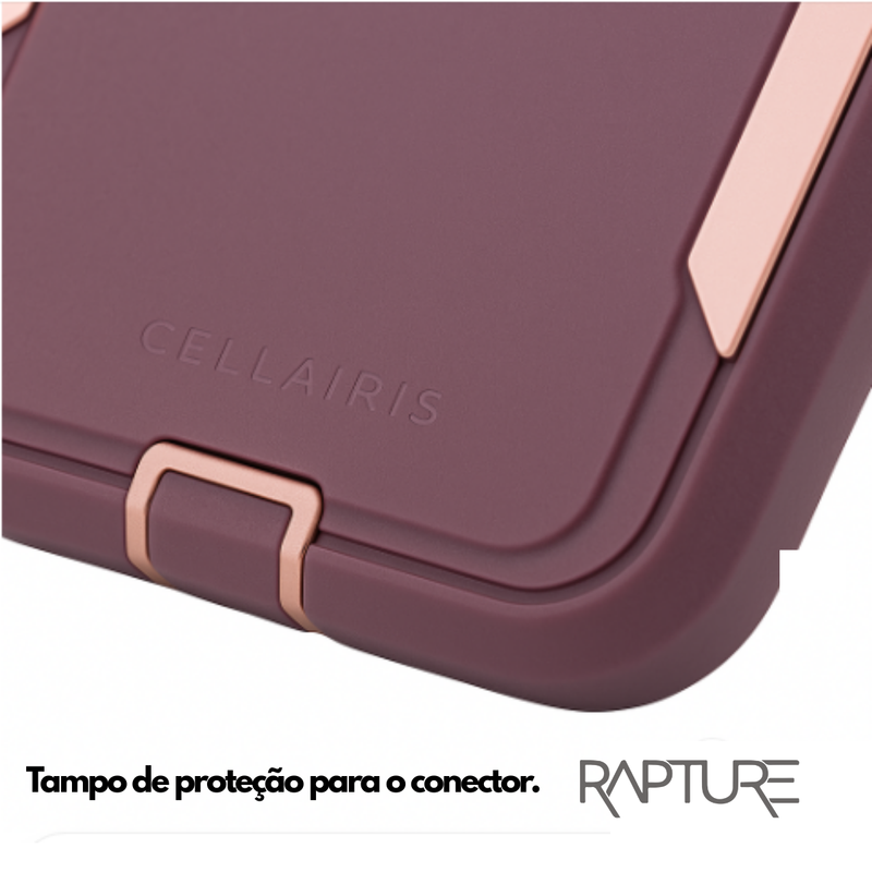 CAPA RAPTURE ROSA COM CARREGAMENTO POR INDUÇÃO MAGSAFE IPHONE 15 PRO
